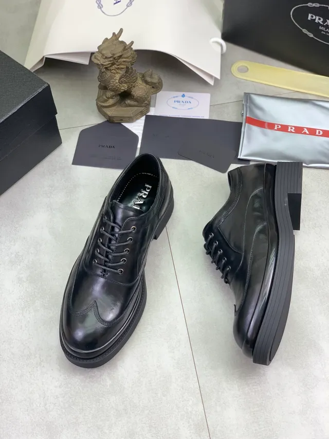 Prada Black Wingtip Platform Sole Brogue 6