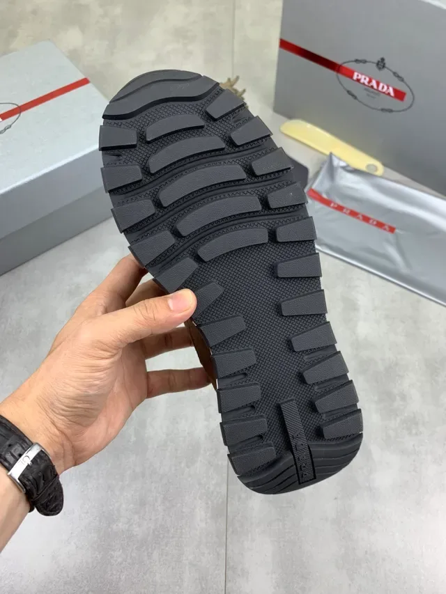 Prada Brown and Black Suede Mesh Lifestyle Sneakers 2
