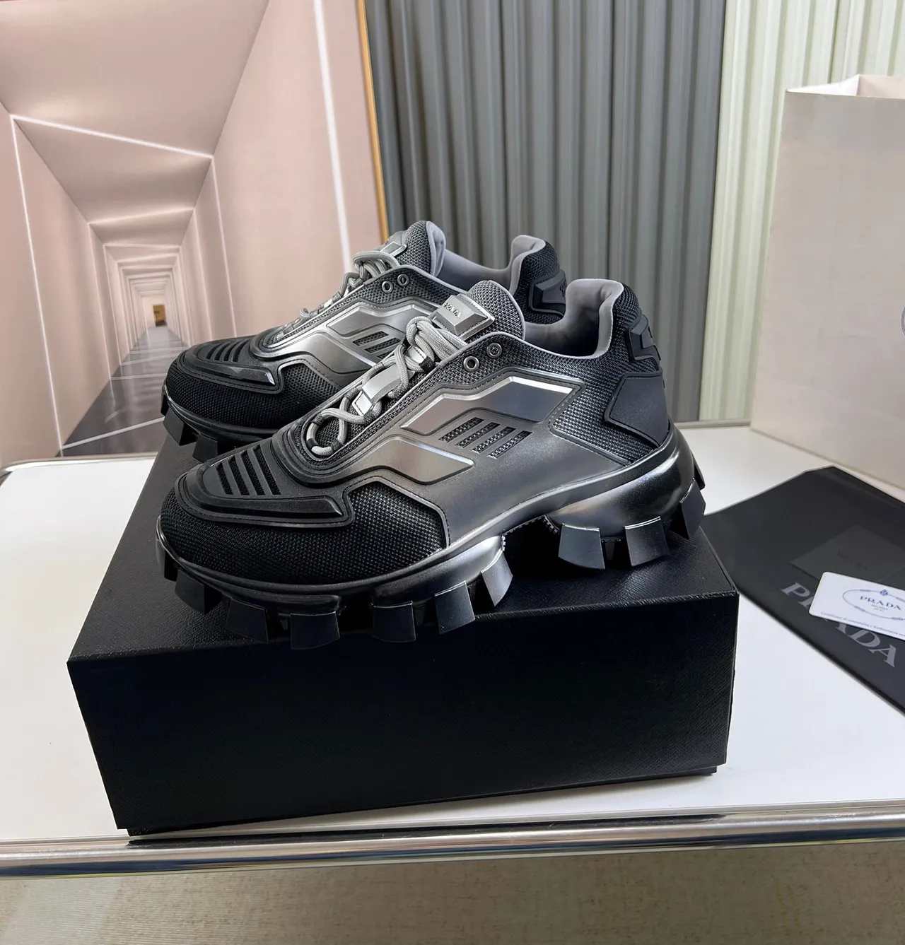 Prada Cloudbust Black and Gray Chunky Sneakers 7