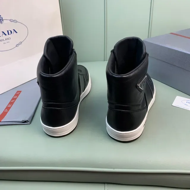 Prada Cloudbust Black Leather High-Top Lifestyle Sneakers 6