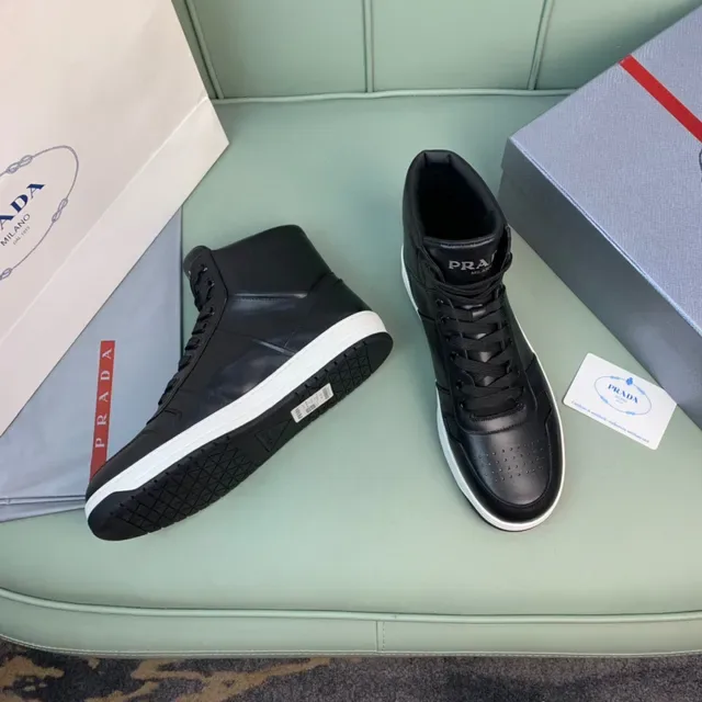 Prada Cloudbust Black Leather High-Top Lifestyle Sneakers 7