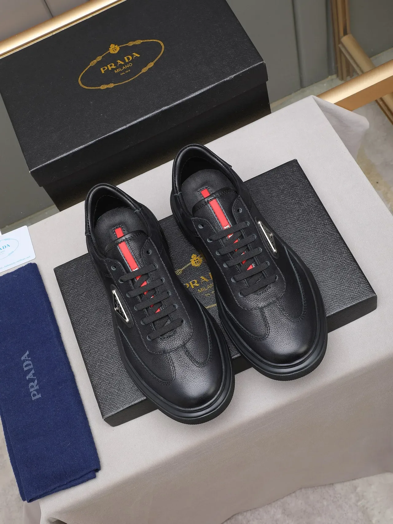 Prada Cloudbust Black Leather Lifestyle Sneaker 3