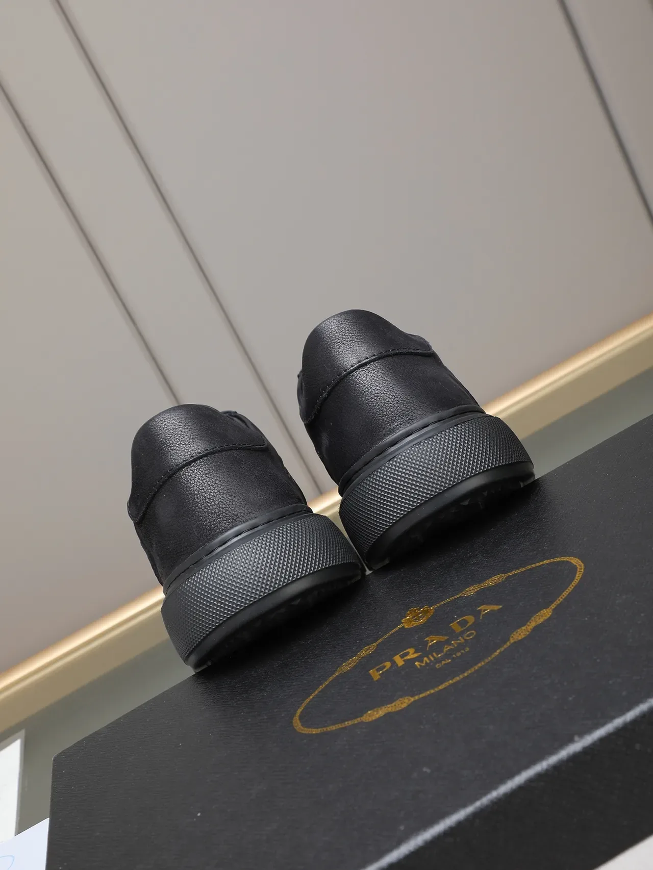 Prada Cloudbust Black Leather Lifestyle Sneaker 4