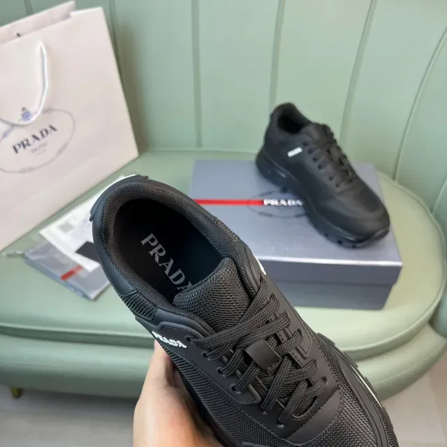 Prada Cloudbust Black Mesh Chunky Sneakers 3