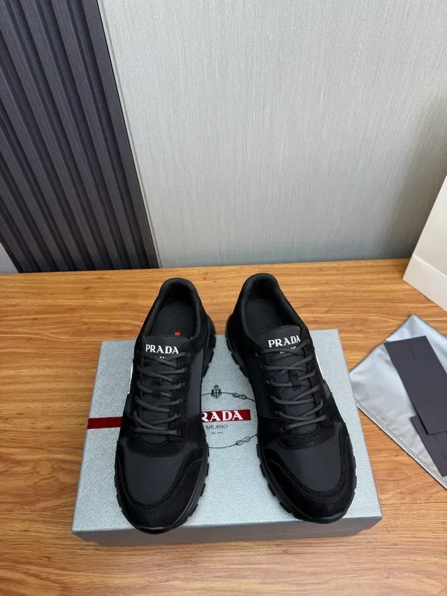 Prada Cloudbust Black Mixed-Material Lifestyle Sneakers 2