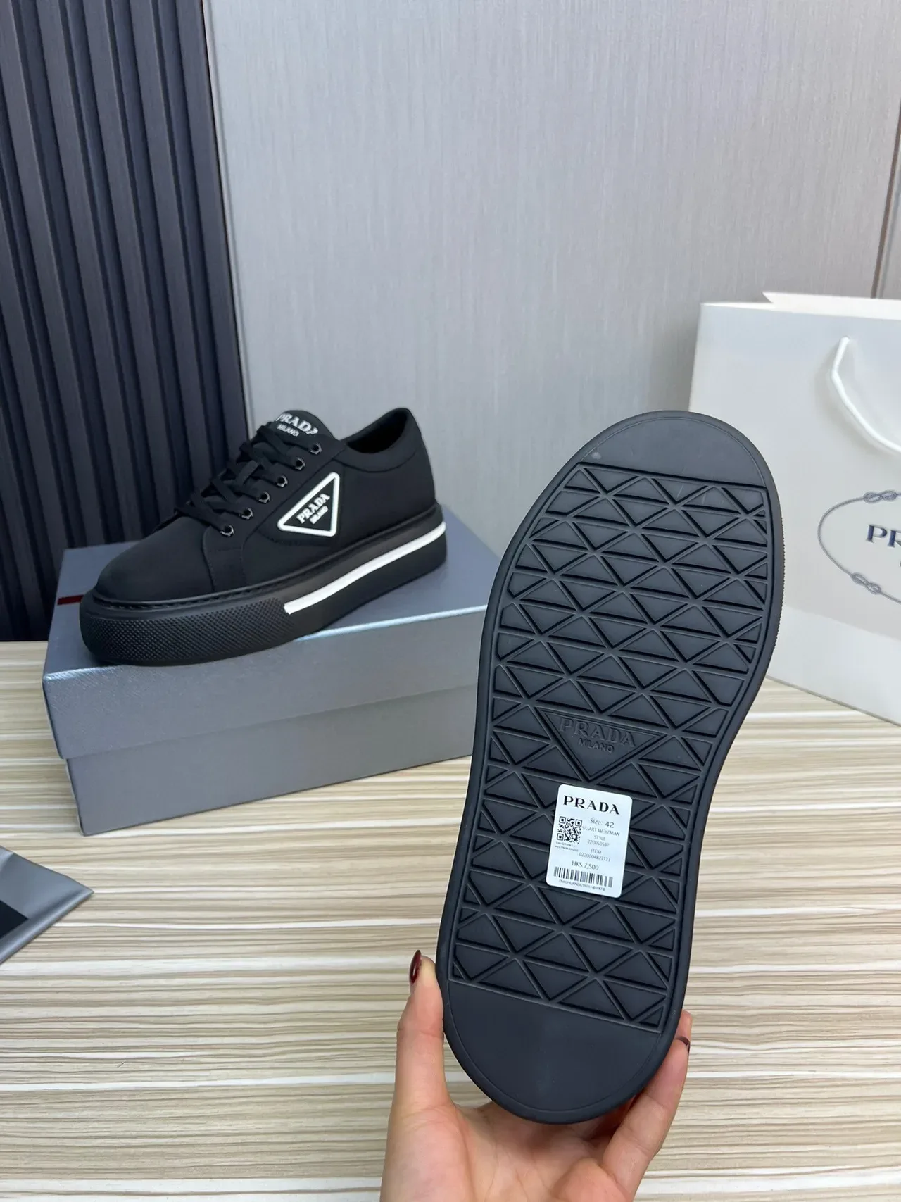 Prada Cloudbust কালো প্ল্যাটফর্ম লাইফস্টাইল স্নিকার্স 6