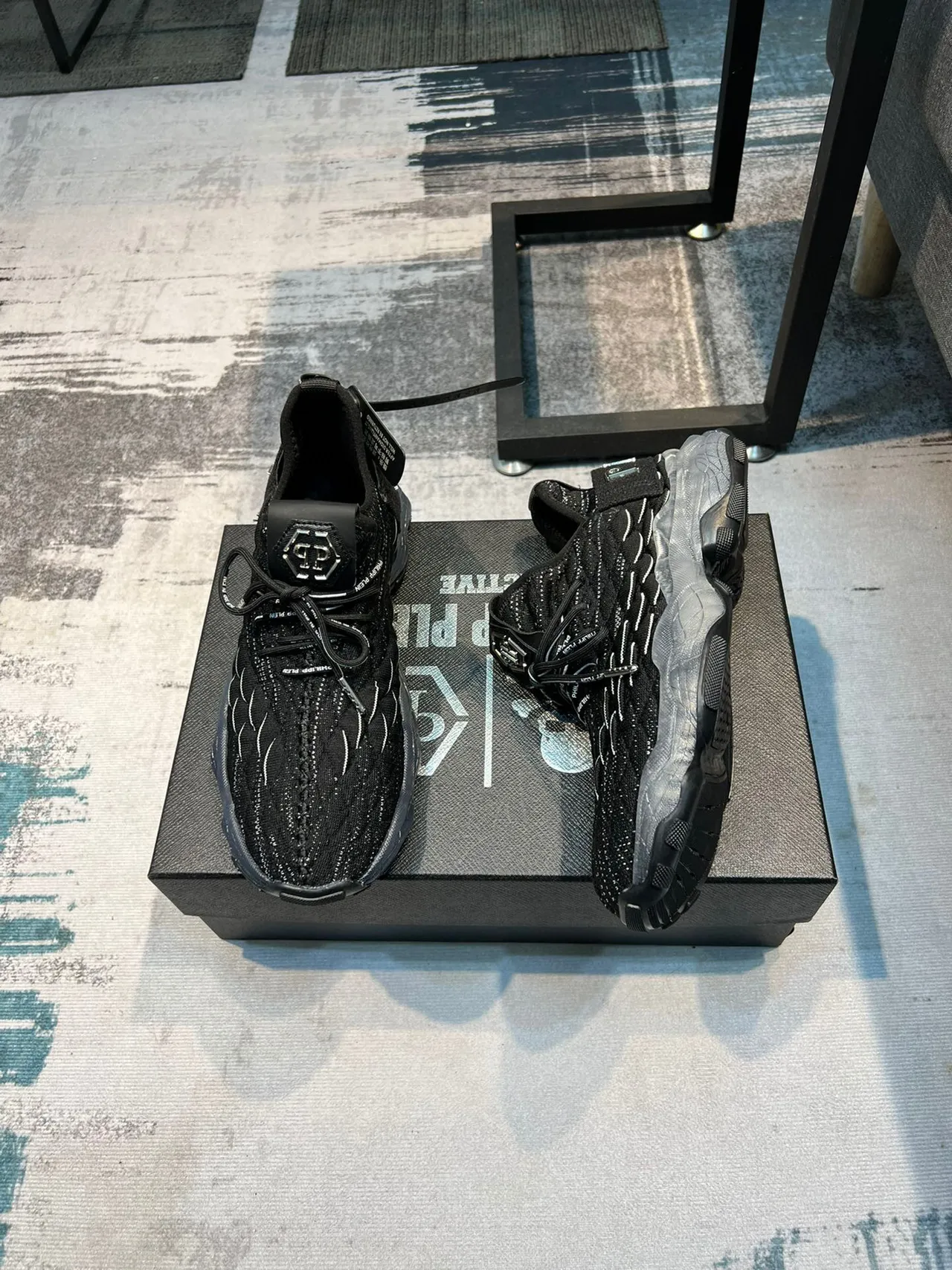 Prada Cloudbust Black Quilted Knit Chunky Sneakers 4