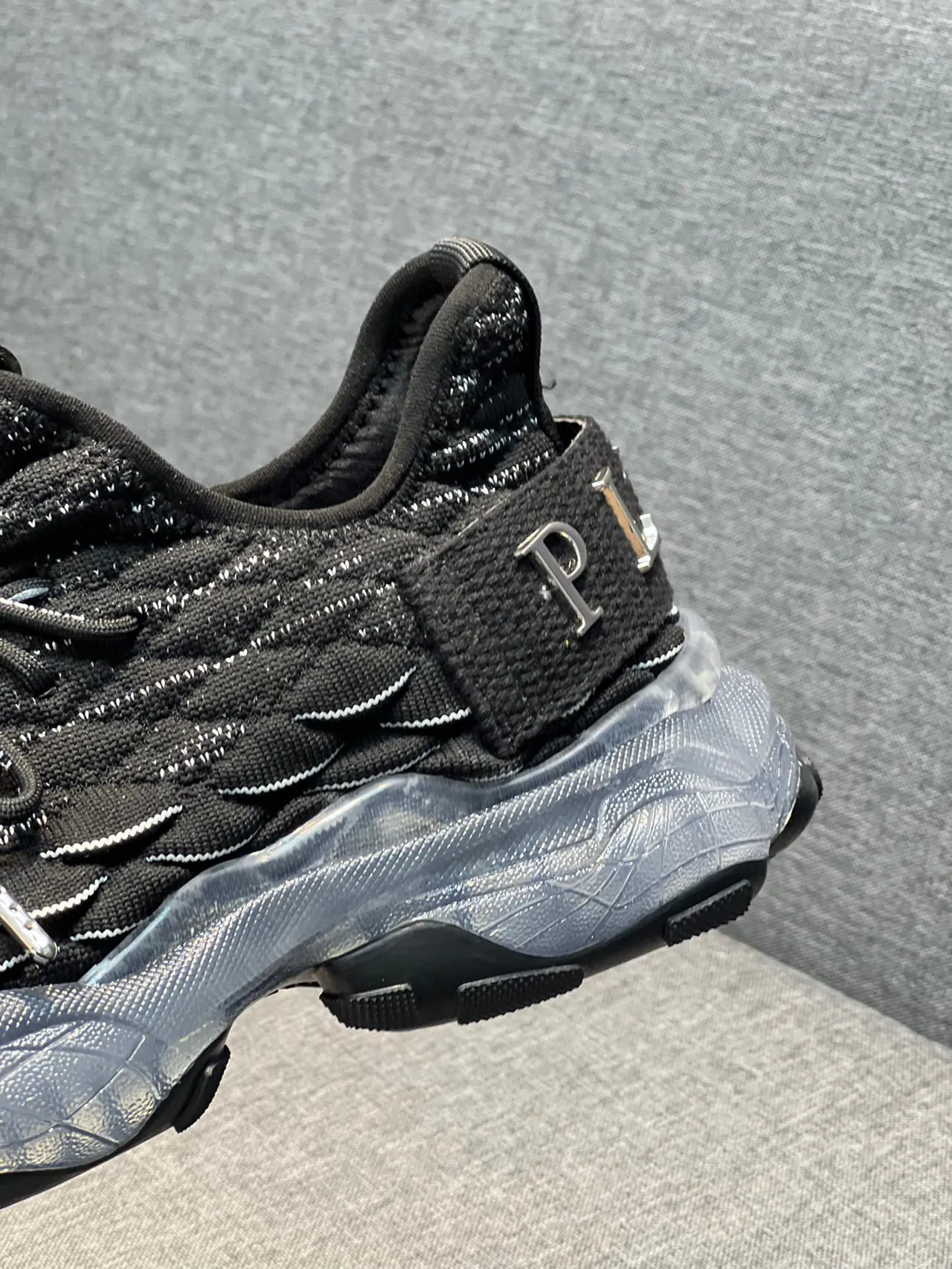 Prada Cloudbust Black Quilted Knit Chunky Sneakers 8