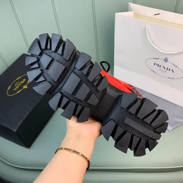 Prada Cloudbust Black Red Sole Mesh And Synthetic Overlay Chunky Sneakers 2