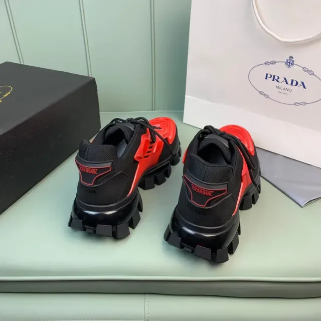Prada Cloudbust Black Red Sole Mesh And Synthetic Overlay Chunky Sneakers 5