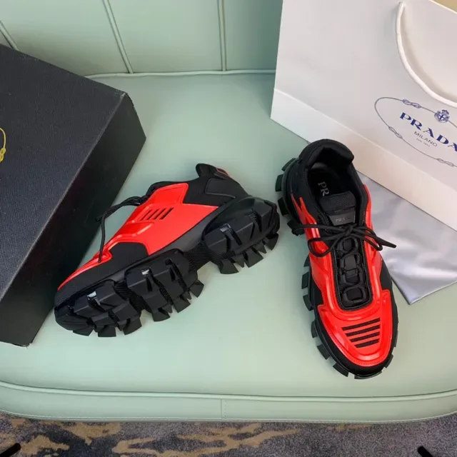 Prada Cloudbust Black Red Sole Mesh And Synthetic Overlay Chunky Sneakers 6