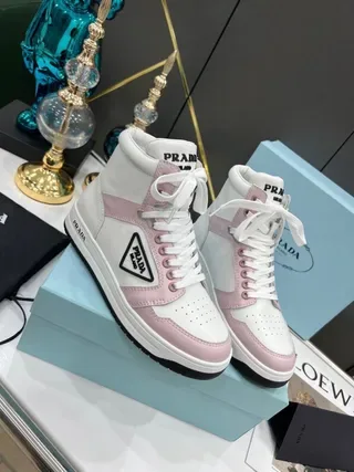 Prada Cloudbust High-Top White and Pink Lifestyle Sneakers 7