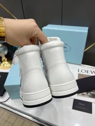 Prada Cloudbust High-Top White and Pink Lifestyle Sneakers 9