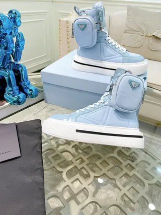 Prada Cloudbust Light Blue High-Top Platform Lifestyle Sneaker 2