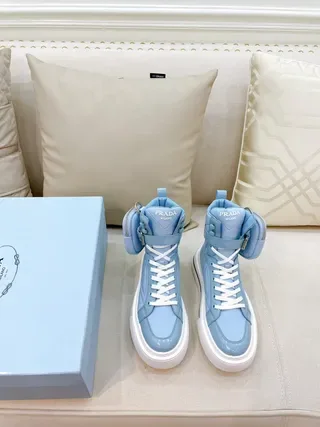 Prada Cloudbust Light Blue High-Top Platform Lifestyle Sneaker 3