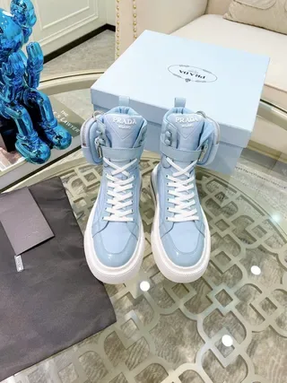 Prada Cloudbust Light Blue High-Top Platform Lifestyle Sneaker 4
