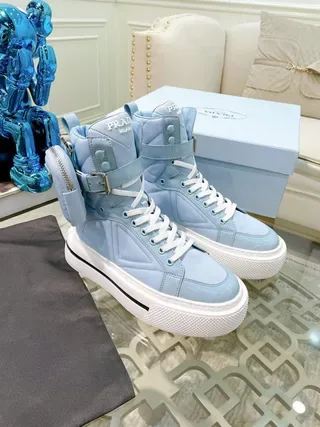 Prada Cloudbust Light Blue High-Top Platform Lifestyle Sneaker 5