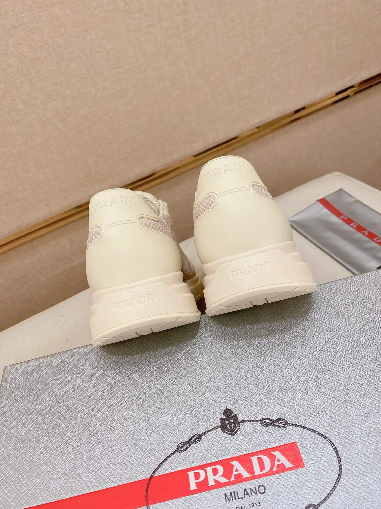 Prada Cloudbust Monochrome Off-White Sneakers Lifestyle 3
