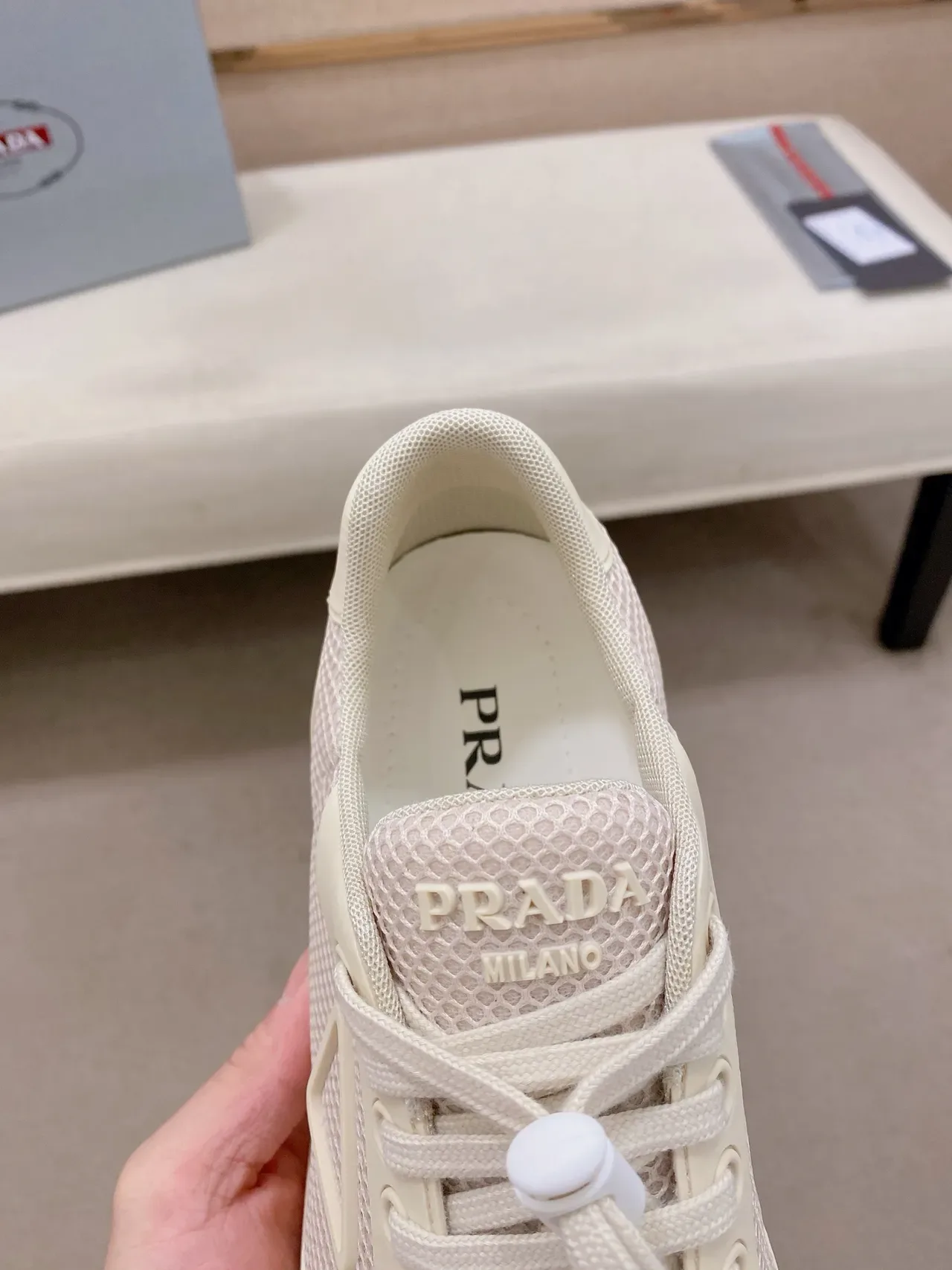 Prada Cloudbust Monochrome Off-White Sneakers Lifestyle 4