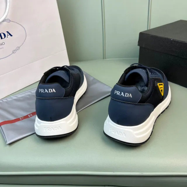 Prada Cloudbust Navy Black Mesh-Synthetic Upper Thick White Layered Midsole Chunky Sneakers 5