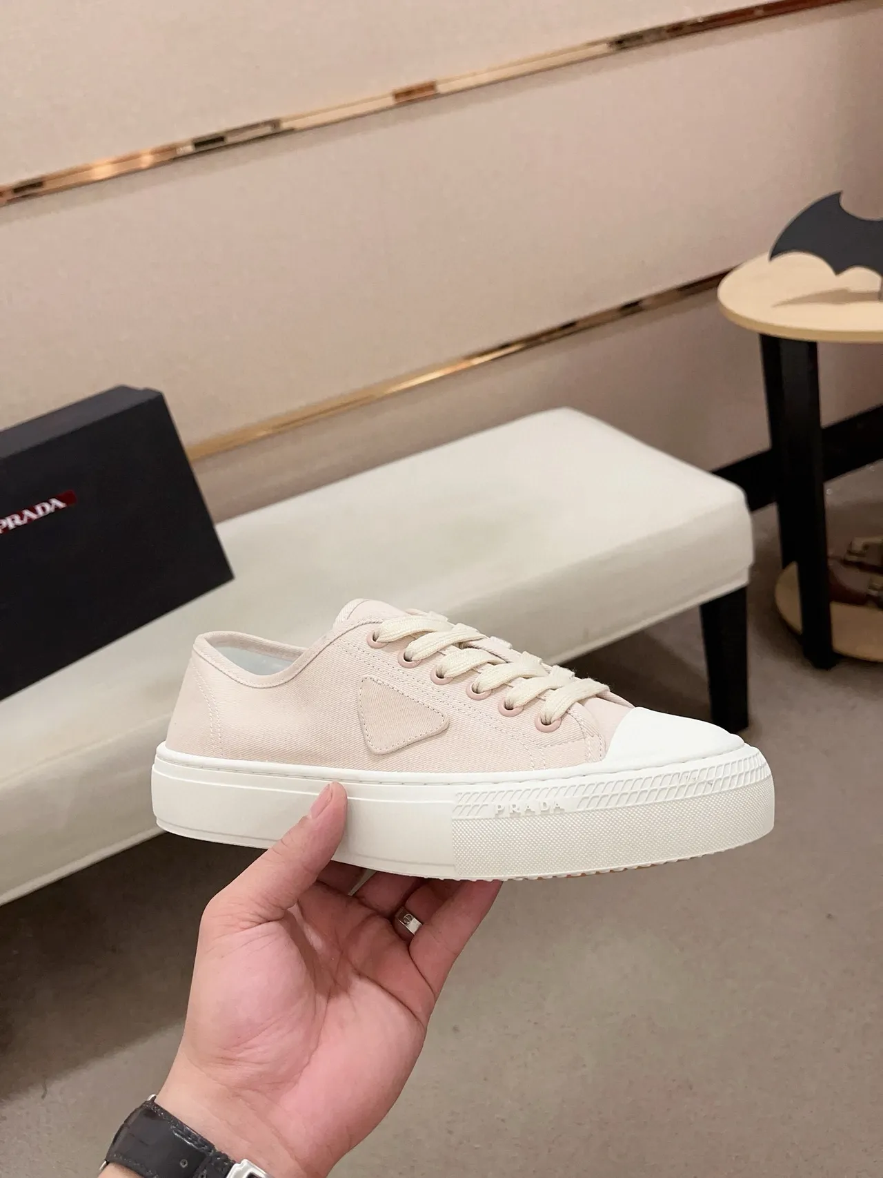 Prada Cloudbust Pink Canvas Lifestyle Sneakers 4