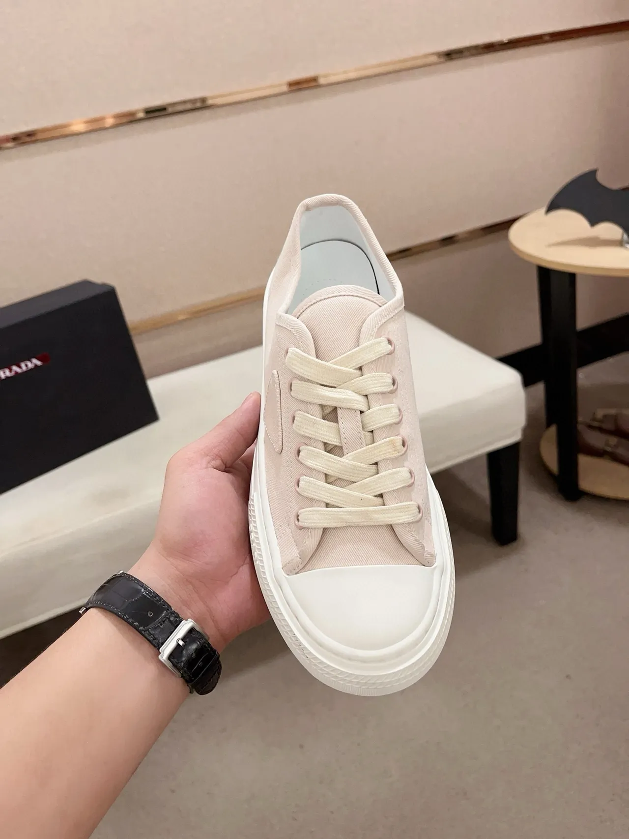 Prada Cloudbust Pink Canvas Lifestyle Sneakers 5
