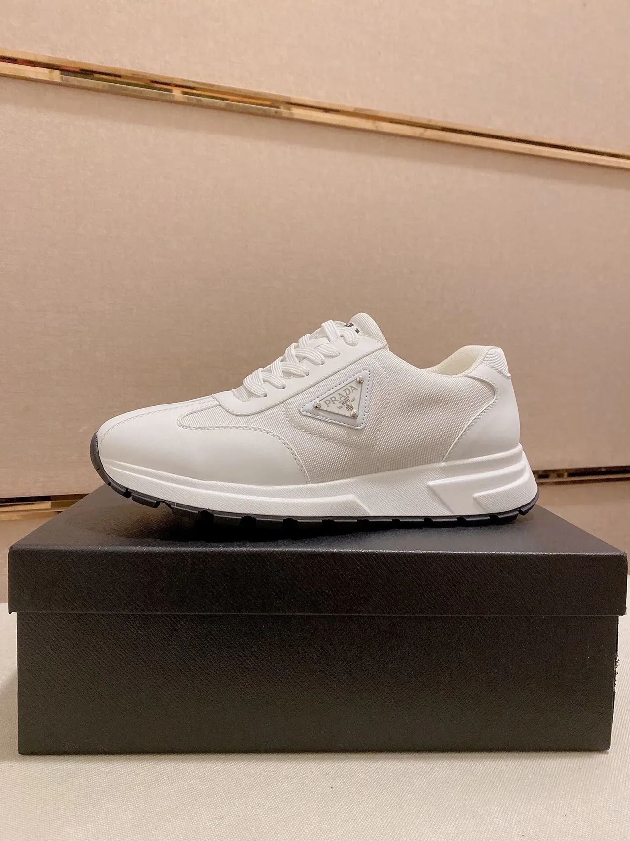 Prada Cloudbust White Black Leather And Textile Upper Tonal Laces Lifestyle Sneakers 3