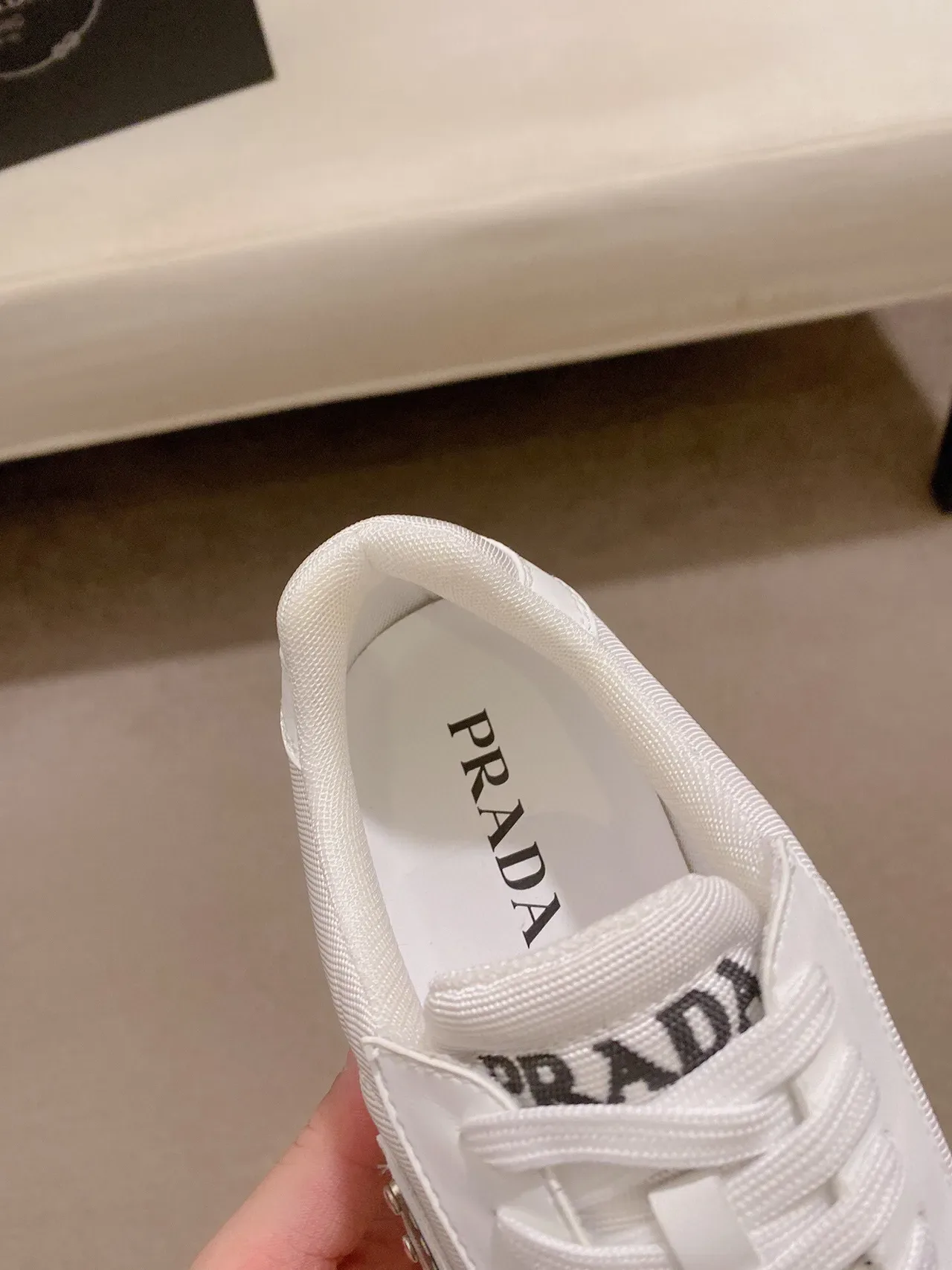 Prada Cloudbust White Black Leather And Textile Upper Tonal Laces Lifestyle Sneakers 8