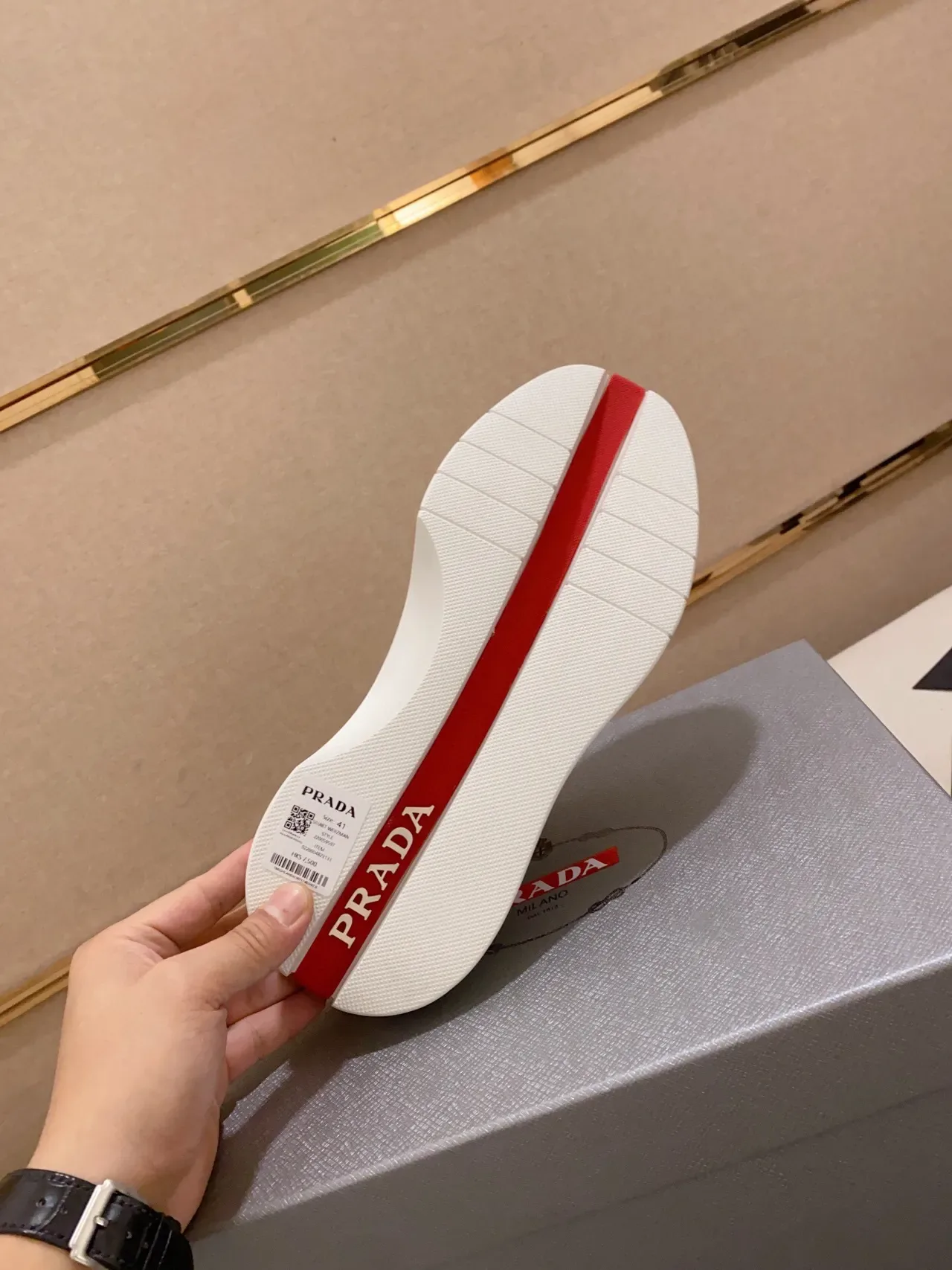 Prada Cloudbust White Black Platform Sole Triangular Logo Plaque Lifestyle Sneakers 9
