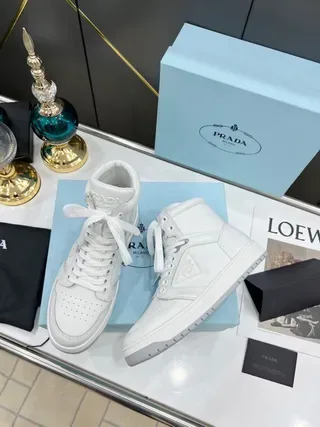 Prada Cloudbust White Leather High-Top Lifestyle Sneakers 2