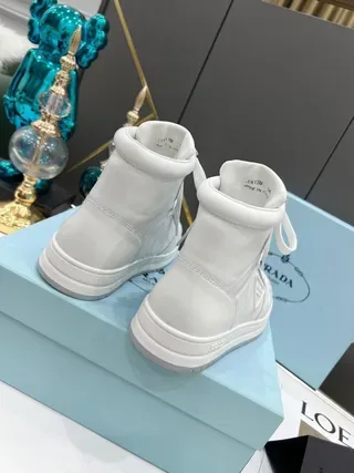 Prada Cloudbust White Leather High-Top Lifestyle Sneakers 5