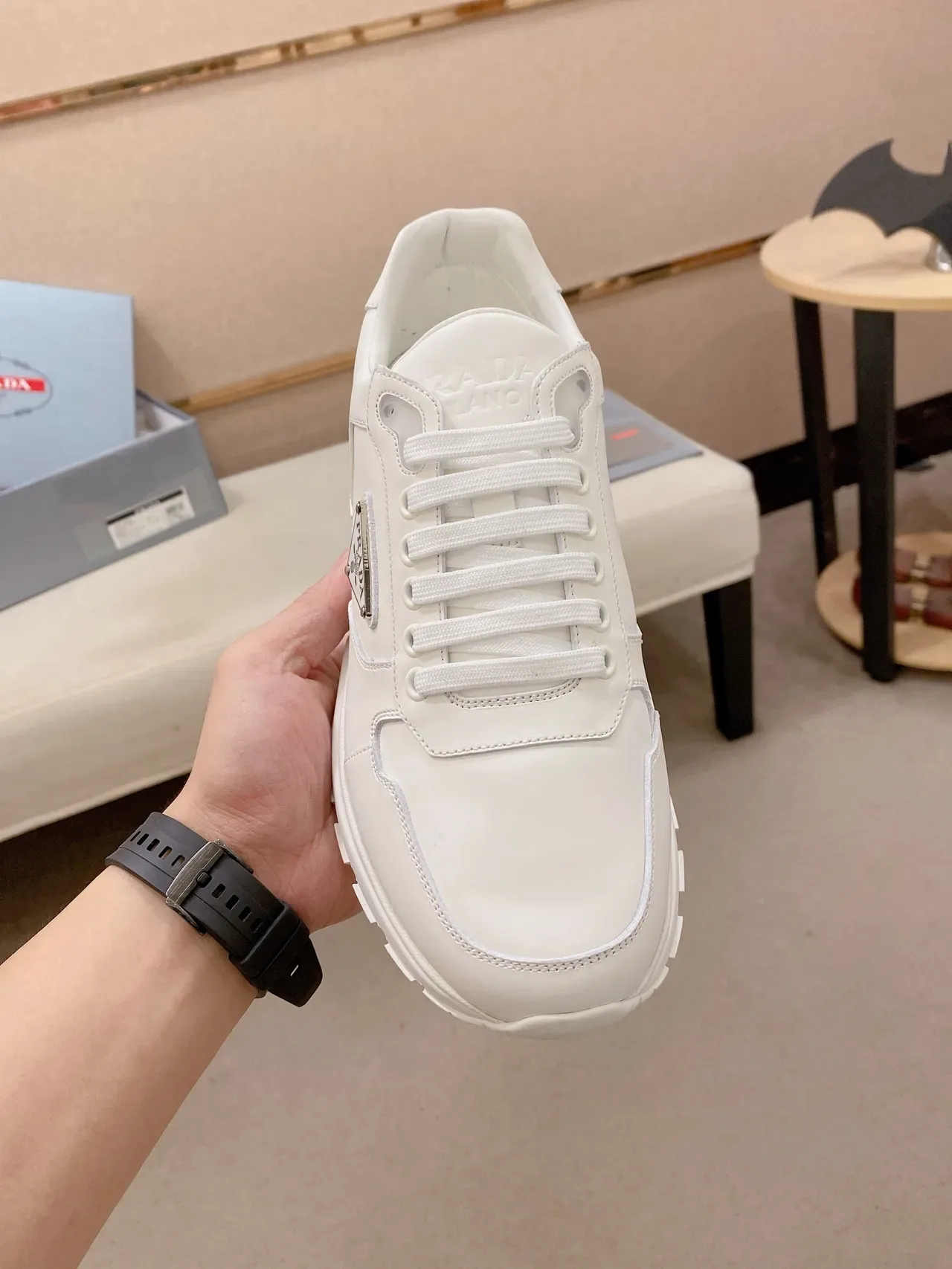 Prada Cloudbust White Leather Lifestyle Sneakers 5