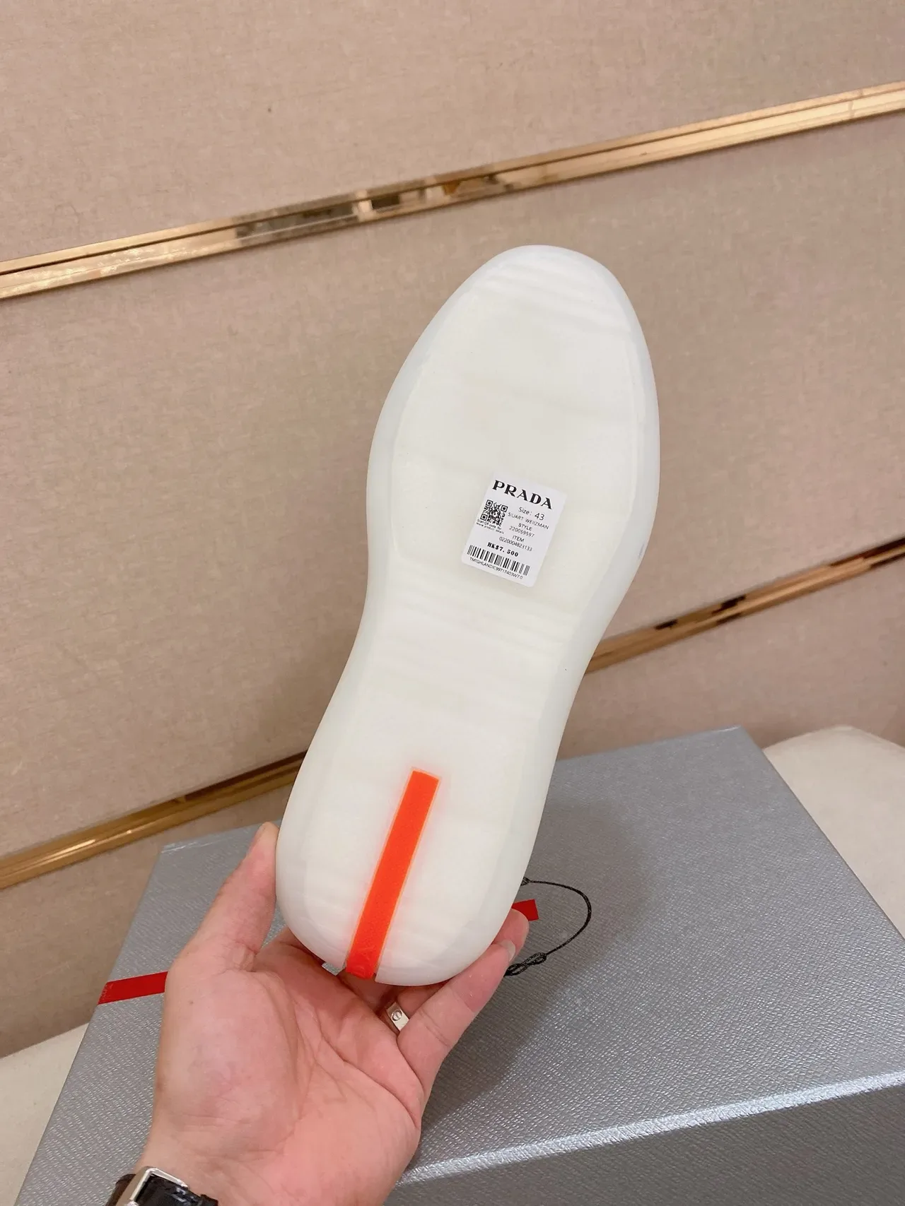 Prada Cloudbust White Mesh and Leather Lifestyle Sneakers 2