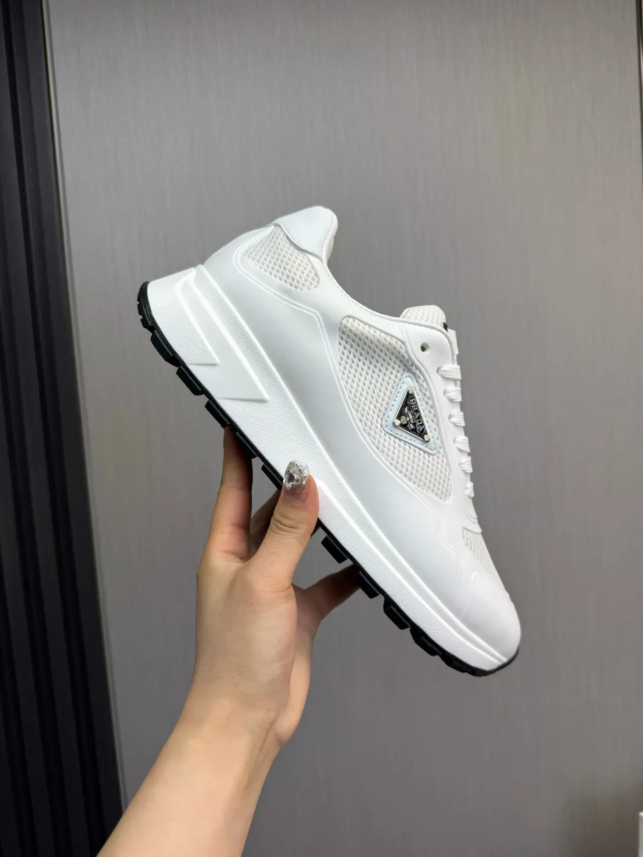 Prada Cloudbust White Mesh and Synthetic Lifestyle Sneakers 6