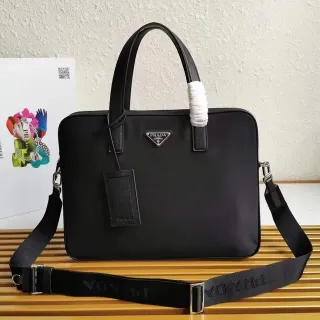 Prada Galleria Black Nylon Structured Tote Bag