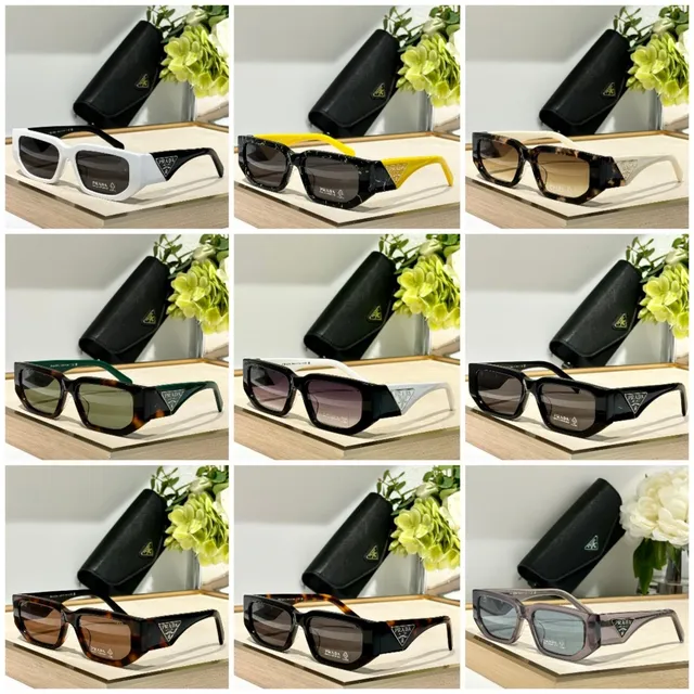 Prada Linea Rossa Black Brown Narrow Rectangular Upswept Corners Sunglasses 2