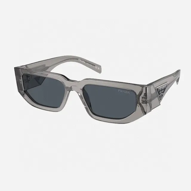 Prada Linea Rossa Black Brown Narrow Rectangular Upswept Corners Sunglasses 4