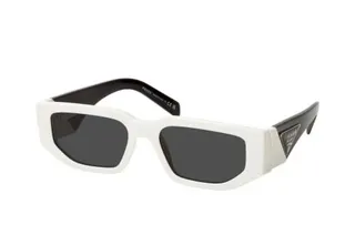 Prada Linea Rossa Black Brown Narrow Rectangular Upswept Corners Sunglasses 5