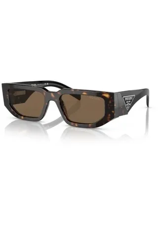 Prada Linea Rossa Black Brown Narrow Rectangular Upswept Corners Sunglasses 7