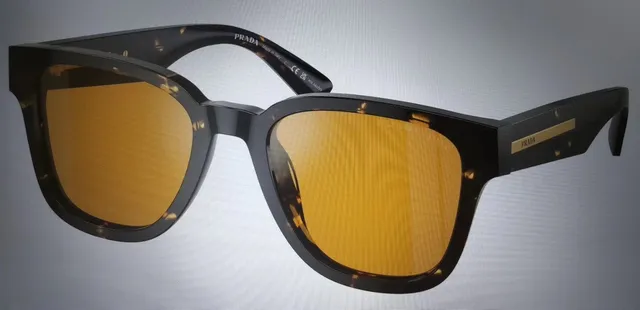 Prada PRZ Brown Green Oversized Square Acetate Frame Tortoiseshell Pattern Sunglasses 2