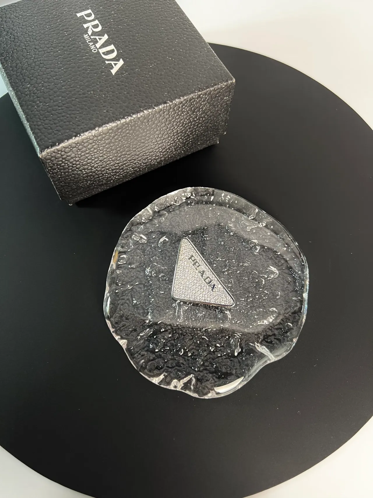 Prada Triangular Polished Silver-Tone Safety-Pin Brooch 3