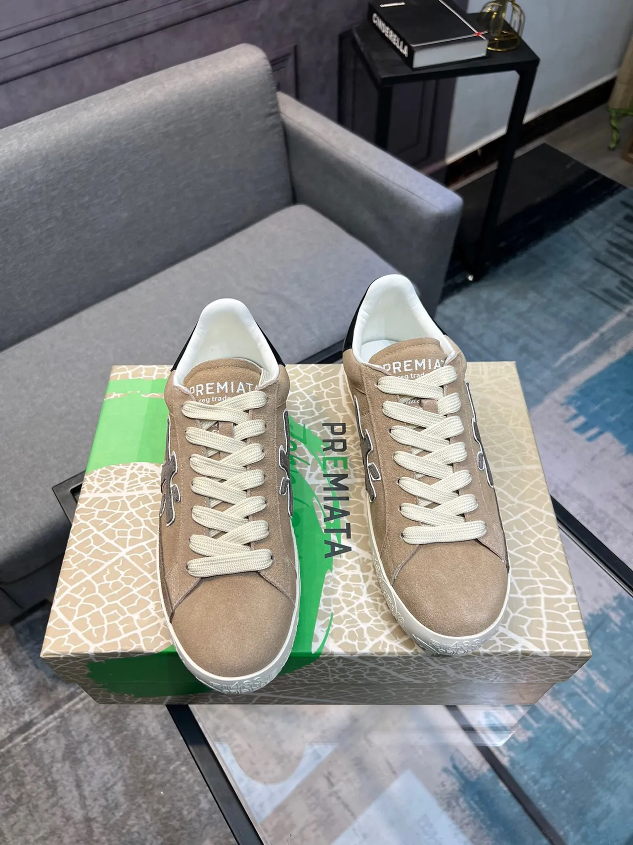Premiata X Logo Taupe Suede Lifestyle Sneakers 5