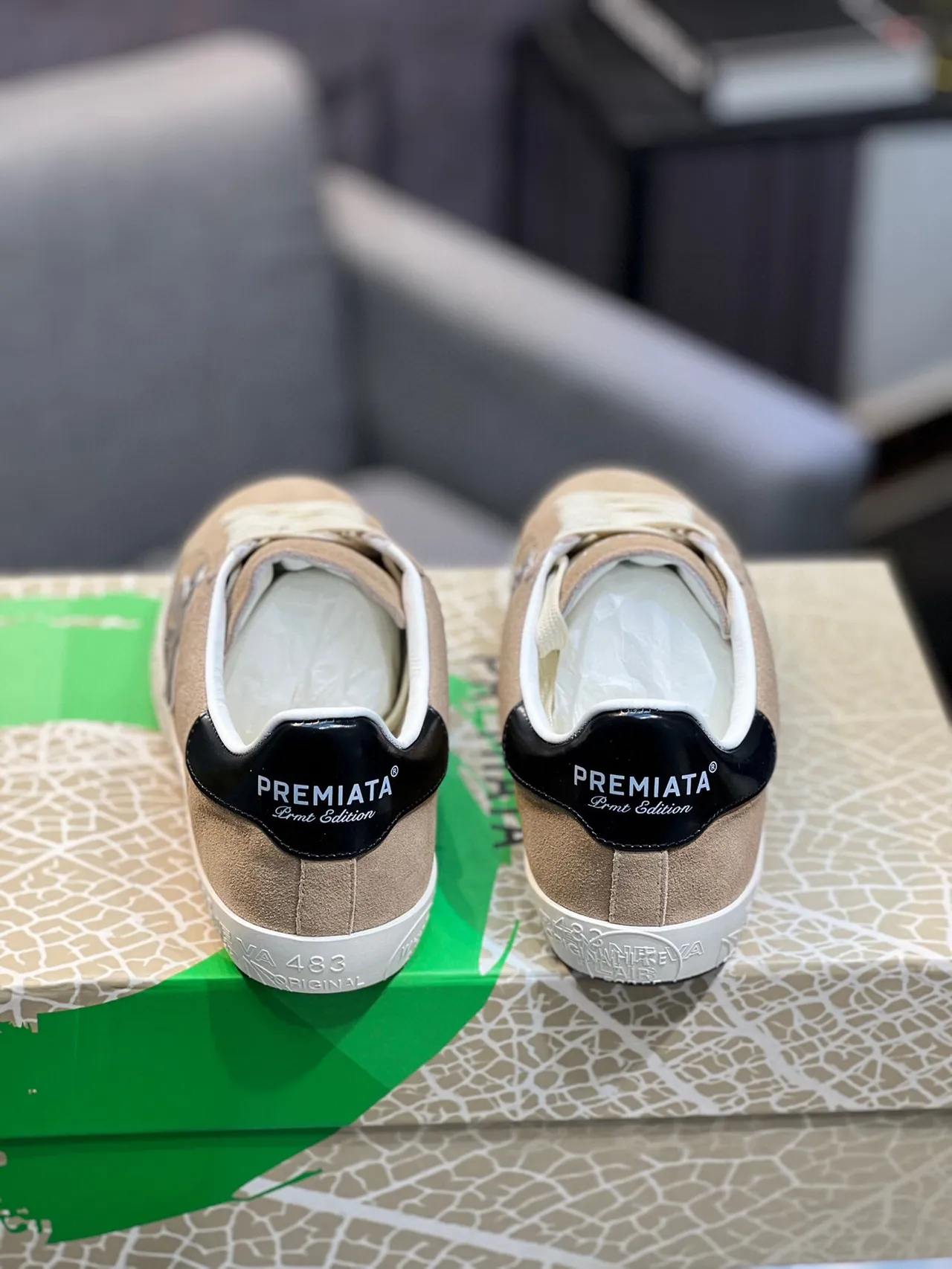 Premiata X Logo Taupe Suede Lifestyle Sneakers 7