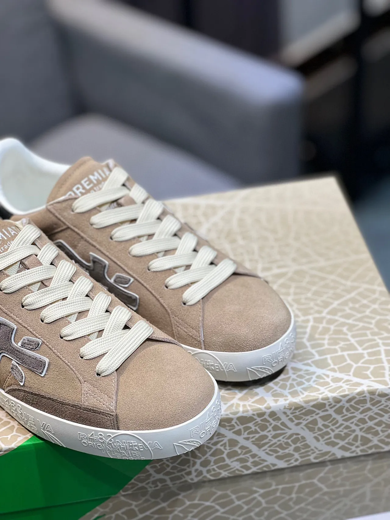 Premiata X Logo Taupe Suede Lifestyle Sneakers 8
