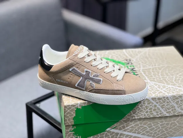 Premiata X Logo Taupe Suede Lifestyle Sneakers 9