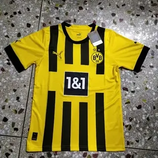Puma Borussia Dortmund Home Yellow Black Vertical Stripes Jersey