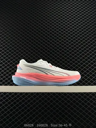 Puma Deviate NITRO 3 White Pink Blue Running Shoes 2