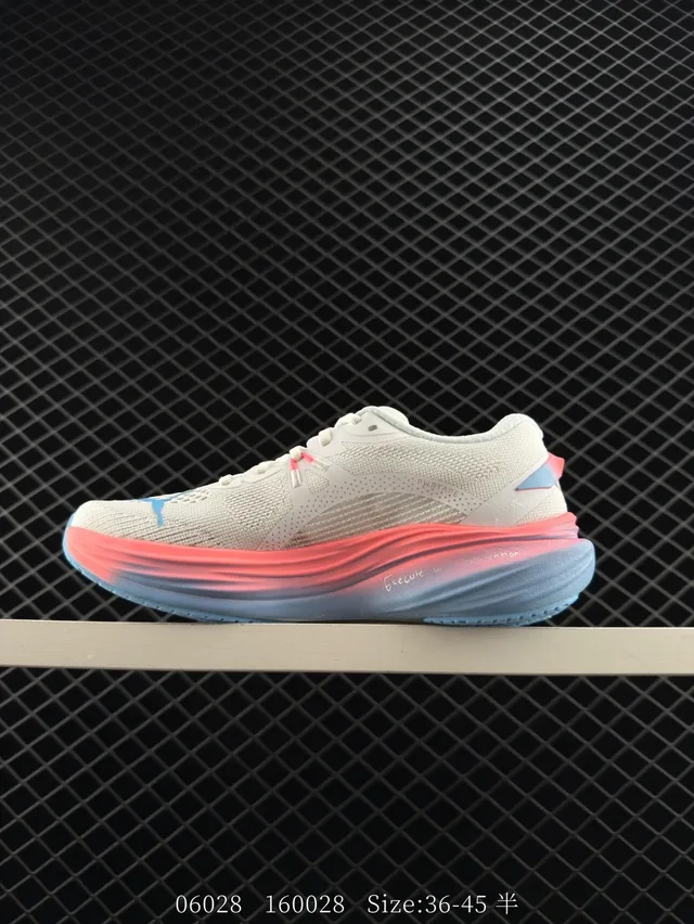 Puma Deviate NITRO 3 White Pink Blue Running Shoes 7