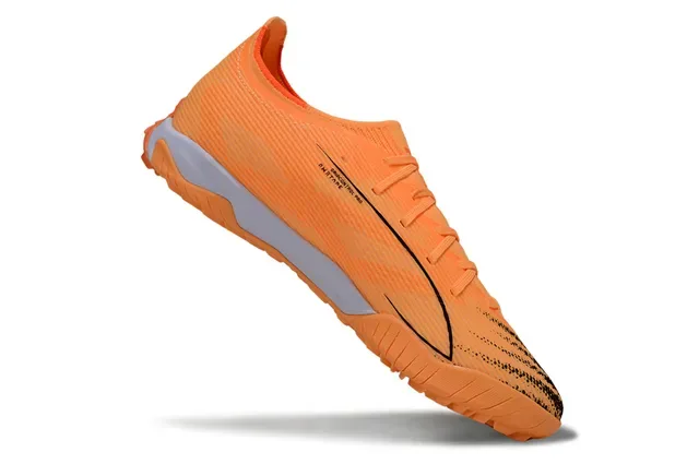 Puma Future Z Orange Silver Low-Cut Knit Upper Textured Synthetic Turf Soccer Shoes 2
