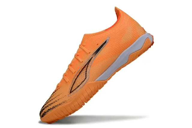 Puma Future Z Orange Silver Low-Cut Knit Upper Textured Synthetic Turf Soccer Shoes 3